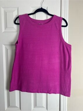 LOFT Pink Sleeveless Tank Top XL Knit Shell Casual Layering Top